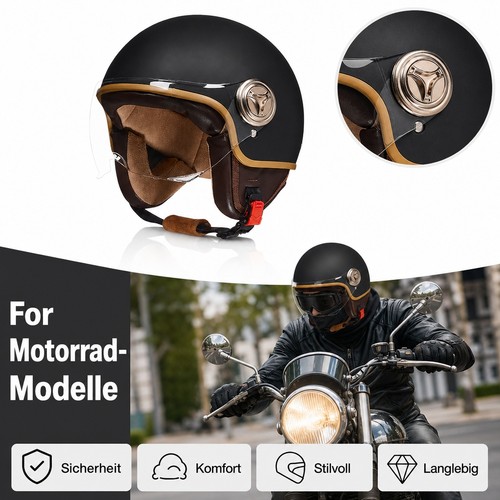 Retro visier halbschalenhelm - retro,