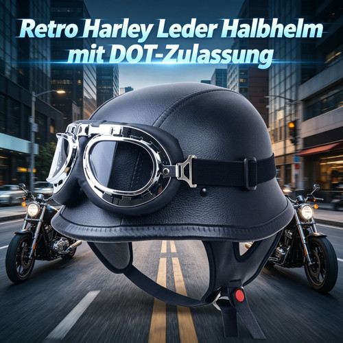 Vintage motorradhelm lederhelm - motorradhelm,