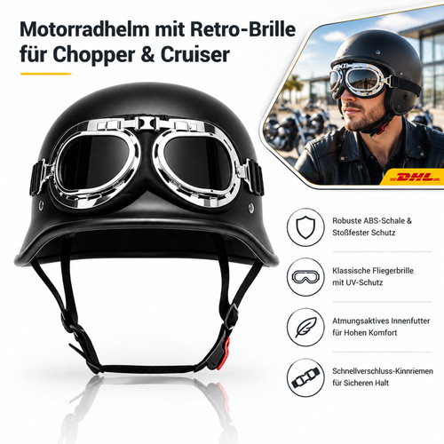 Halbschalenhelm mattschwarz - halbschalenhelm,
