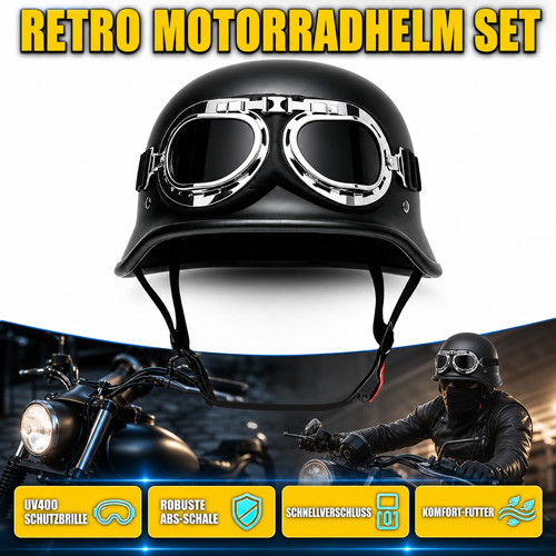 Retro brille halbschalenhelm - retro,
